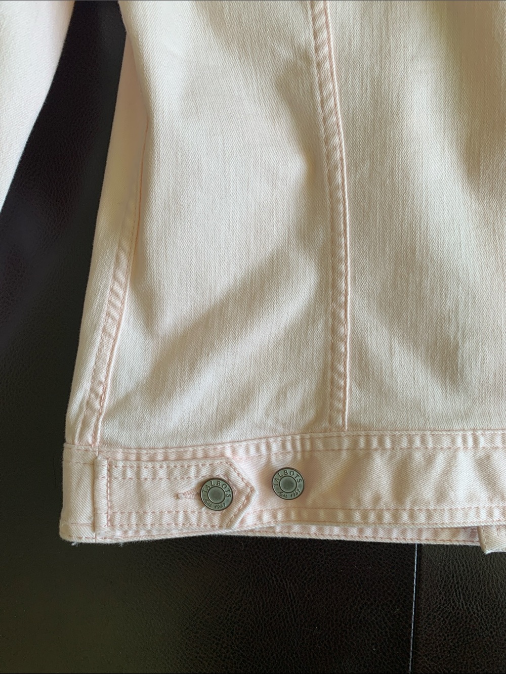 Talbots Pastel Pink Denim Jacket Size 4P - Picture 4 of 9